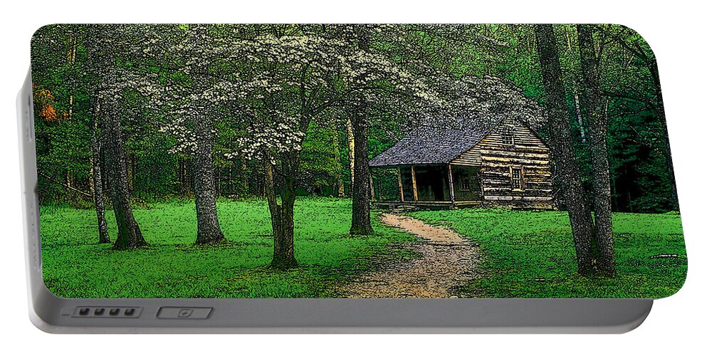 Cades Cove Portable Battery Charger featuring the photograph Cabin In Cades Cove by Rodney Lee Williams