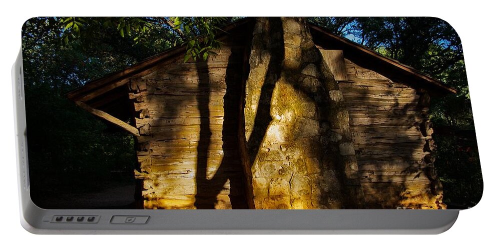 Cabin Portable Battery Charger featuring the photograph Cabin Shadows by Gary Richards