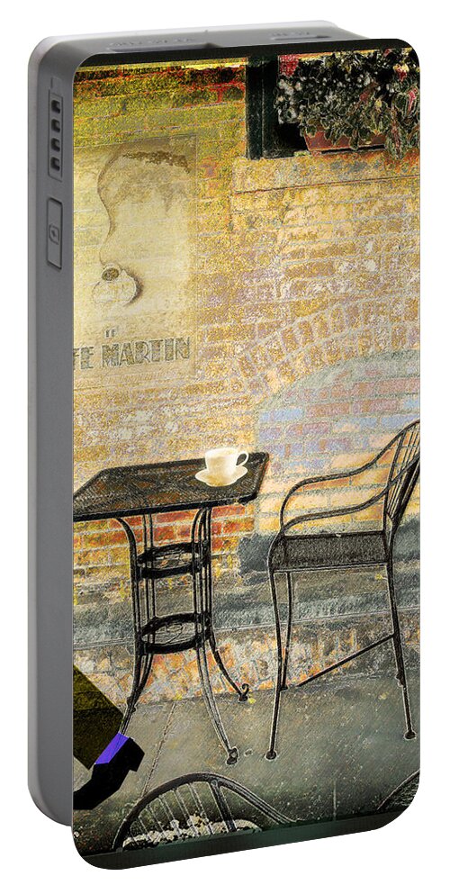Caf Portable Battery Charger featuring the photograph Cafe Martin by John Anderson