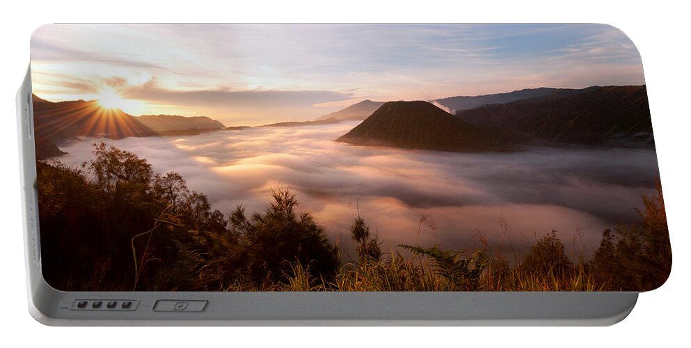 Mount Bromo Portable Battery Charger featuring the photograph Caldera Sunrise by Andrew Kumler