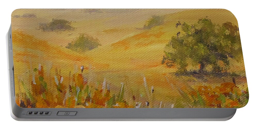 California Portable Battery Charger featuring the painting California Memory by Karen Ilari