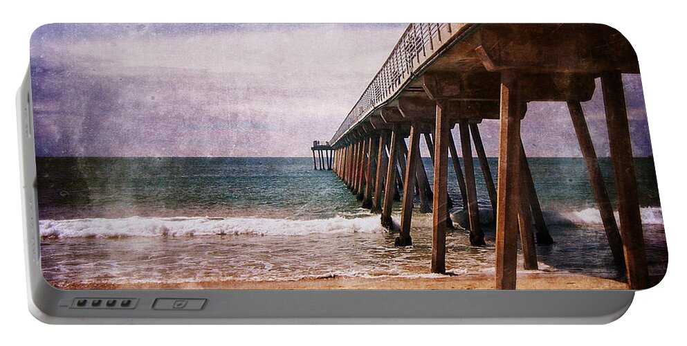 California Portable Battery Charger featuring the photograph California Pacific Ocean Pier by Phil Perkins