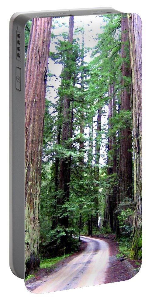 California Redwoods 1 Portable Battery Charger featuring the digital art California Redwoods 1 by Will Borden
