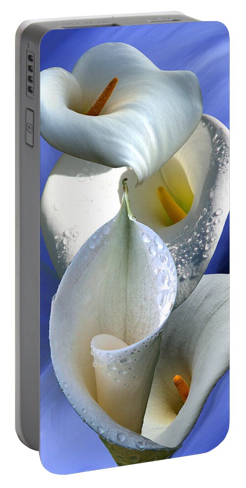 Calla Portable Battery Charger featuring the digital art Calla Composition by Lisa Yount