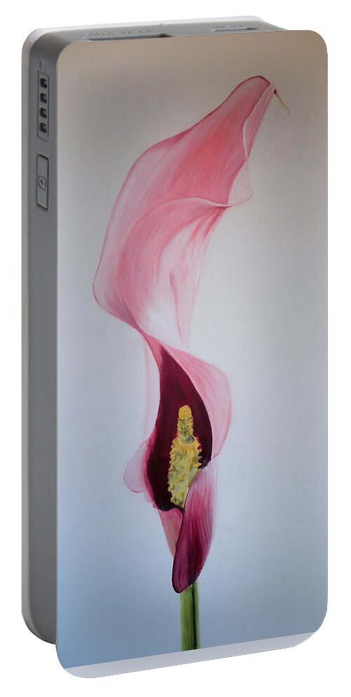 Calla Portable Battery Charger featuring the painting Calla Lilli by Claudia Goodell