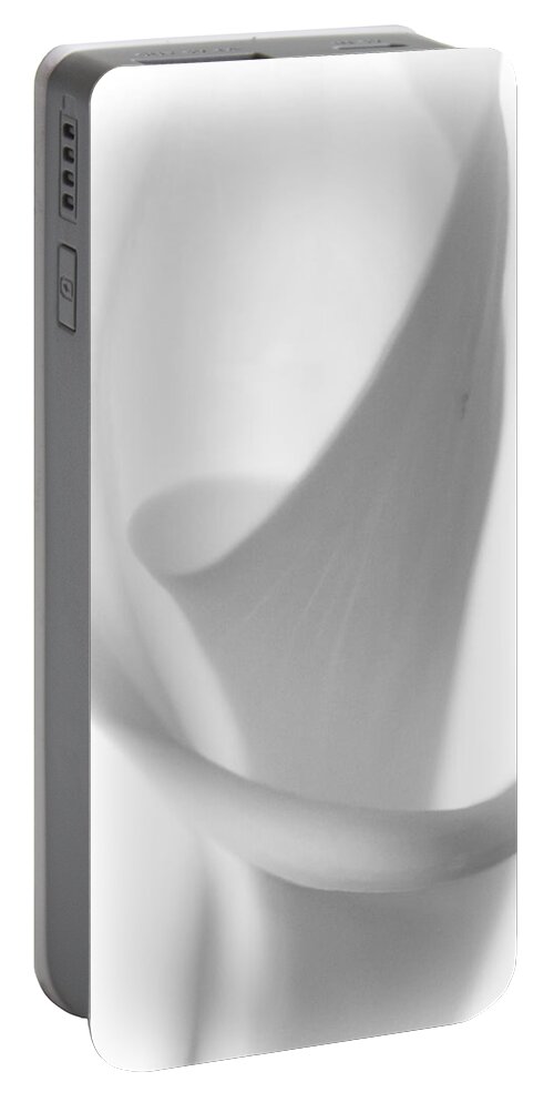 Black And White Portable Battery Charger featuring the photograph Calla Lily by Jonathan Nguyen