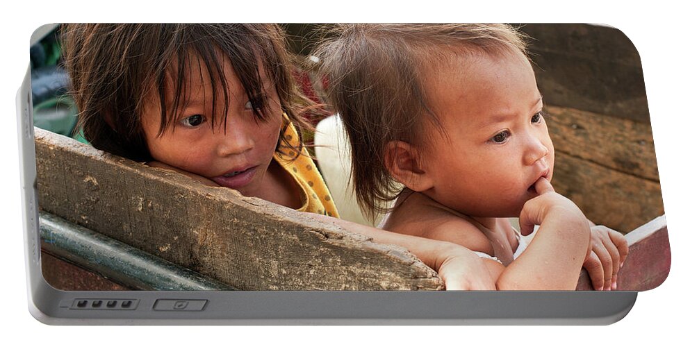 Cambodia Portable Battery Charger featuring the photograph Cambodian Children 03 by Rick Piper Photography