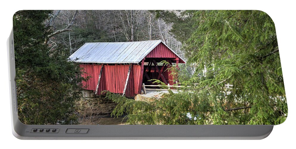 Covered Bridge Portable Battery Charger featuring the photograph Campbell's Covered Bridge-1 by Charles Hite