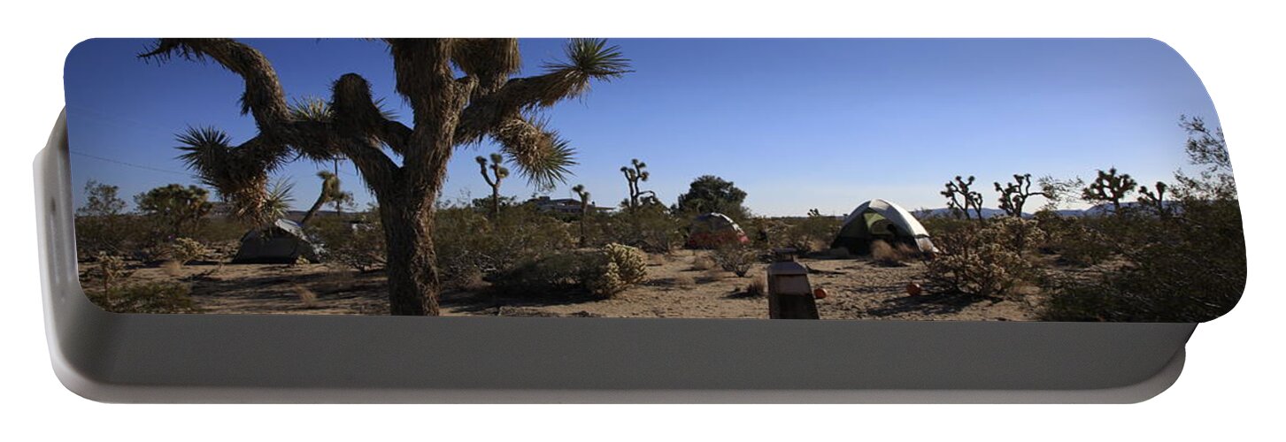 Desert Portable Battery Charger featuring the photograph Camping in the desert by Nina Prommer