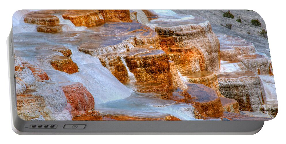 Yellowstone Portable Battery Charger featuring the photograph Canary Spring 2 by Steve Stuller