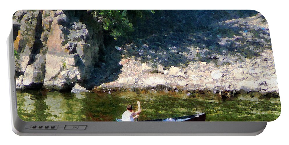 Outdoors Portable Battery Charger featuring the photograph Canoeing in Paterson NJ by Susan Savad