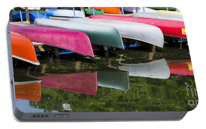 Canoes Portable Battery Charger featuring the photograph Canoes - Lake Wingra - Madison by Steven Ralser