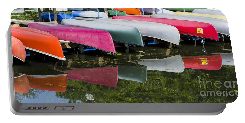 Canoes Portable Battery Charger featuring the photograph Canoes - Lake Wingra - Madison by Steven Ralser