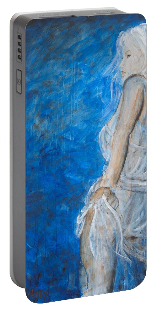 Dance Portable Battery Charger featuring the painting Can't Stop The Party by Nik Helbig