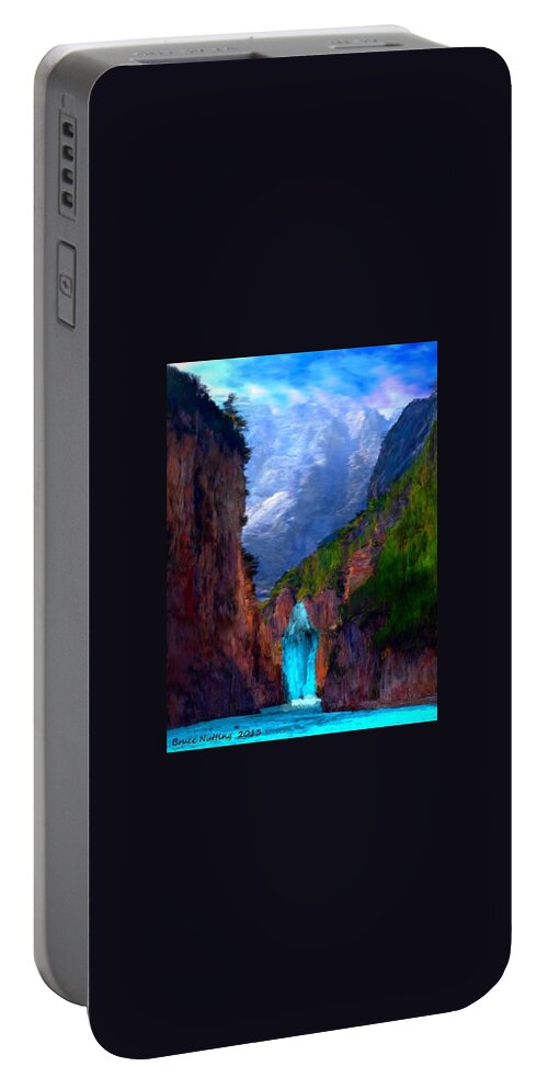 Waterfall Portable Battery Charger featuring the painting Canyon Falls by Bruce Nutting