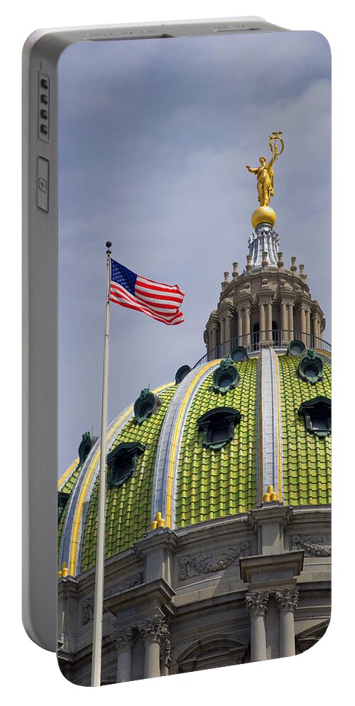 Harrisburg Portable Battery Charger featuring the photograph Capital Dome by Paul W Faust - Impressions of Light