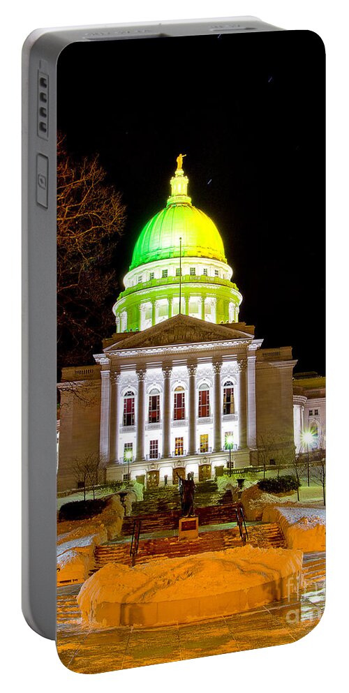 Capitol Portable Battery Charger featuring the photograph Capitol Madison Packers Colors by Steven Ralser