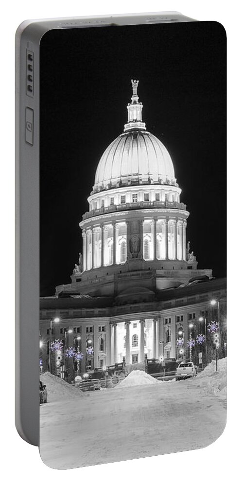 Capitol Portable Battery Charger featuring the photograph Capitol Madison Wisconsin by Steven Ralser