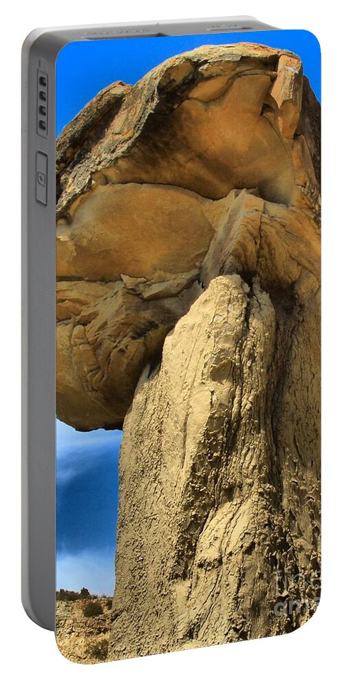 Theodore Roosevelt National Park Portable Battery Charger featuring the photograph Caprock Mushroom by Adam Jewell