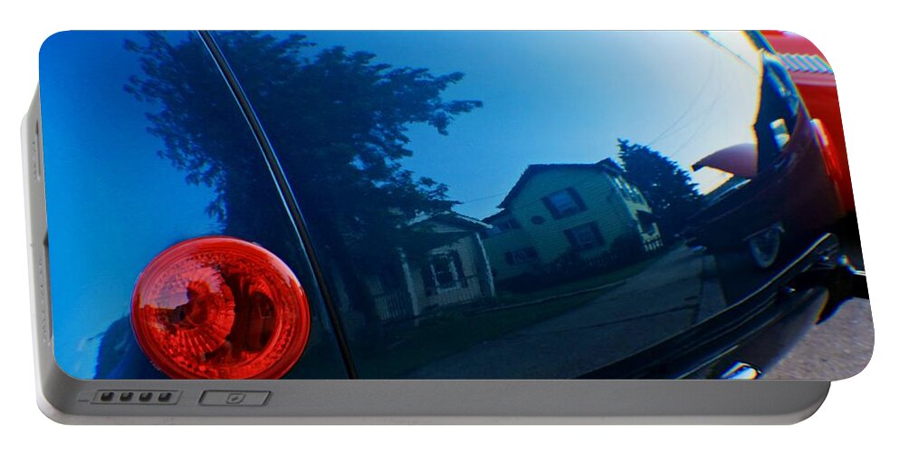 Cars Portable Battery Charger featuring the photograph Car reflection 8 by Karl Rose