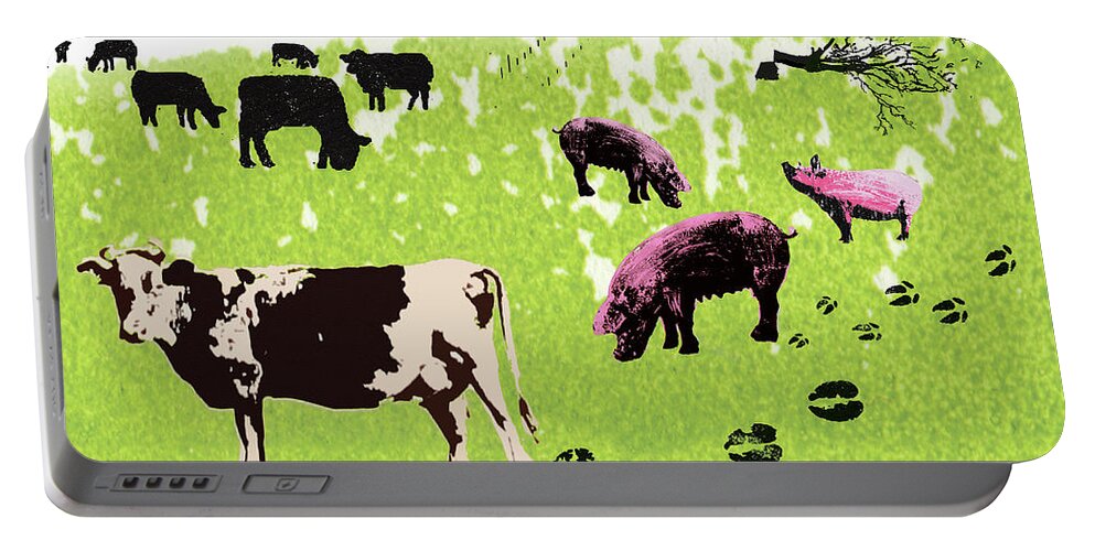 Agriculture Portable Battery Charger featuring the photograph Carbon Footprints Of Farm Animals by Ikon Ikon Images