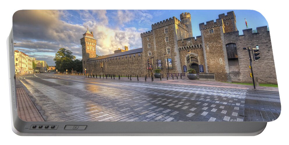 Yhun Suarez Portable Battery Charger featuring the photograph Cardiff Castle by Yhun Suarez