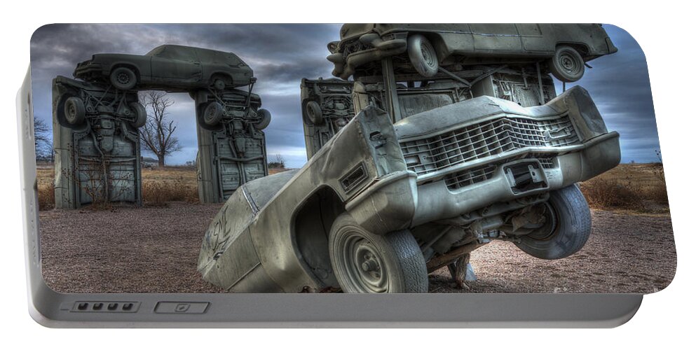 Carhenge Portable Battery Charger featuring the photograph Carhenge Automobile Art 5 by Bob Christopher