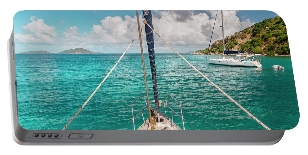 Day Portable Battery Charger featuring the photograph Caribbean Salt Island From A Sailing by Sergio Villalba