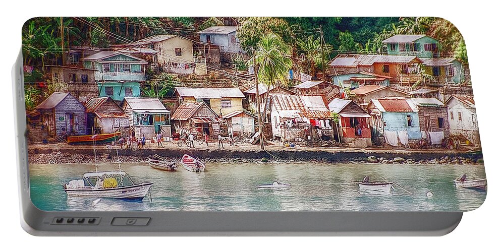 Karibik Portable Battery Charger featuring the photograph Caribbean Village by Hanny Heim