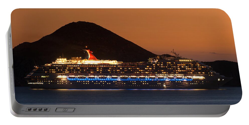 Los Cabos Portable Battery Charger featuring the photograph Carnival Splendor at Cabo San Lucas by Sebastian Musial