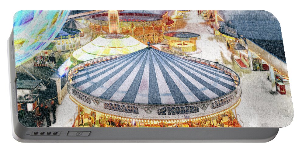 Digital Art Portable Battery Charger featuring the photograph Carousel Waltz by Edmund Nagele FRPS