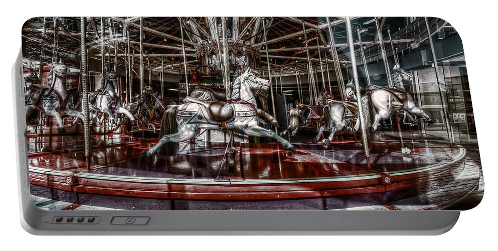 Carousel Portable Battery Charger featuring the photograph Carousel by Wayne Sherriff