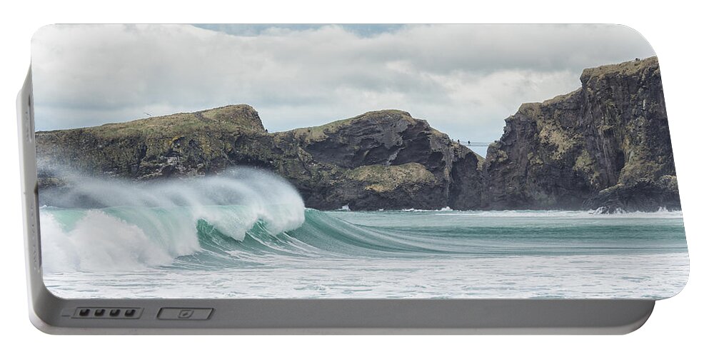 Carrick-a-rede Portable Battery Charger featuring the photograph Carrick-a-Rede Rope Bridge by Nigel R Bell
