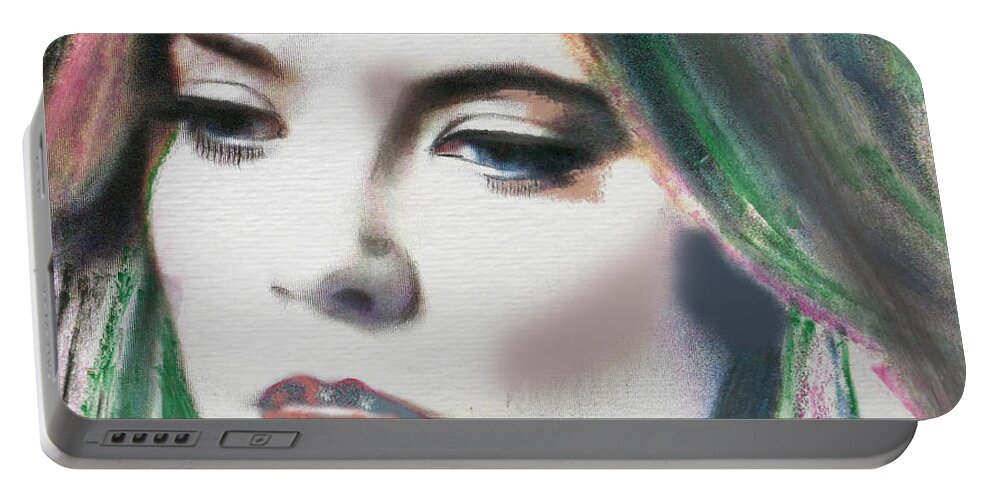 Portrait Portable Battery Charger featuring the digital art Carrie by Kim Prowse
