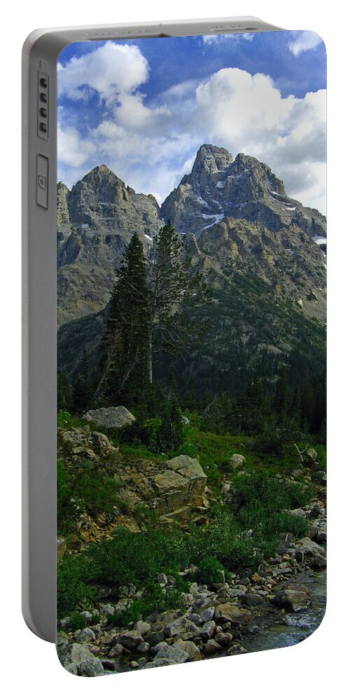 Cascade Canyon Portable Battery Charger featuring the photograph Cascade Creek The Grand Mount Owen by Raymond Salani III