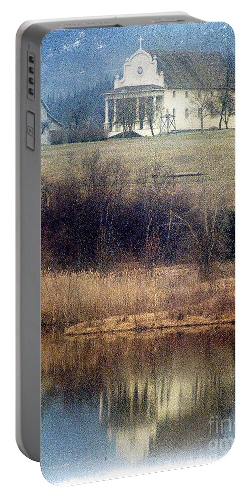 Church Portable Battery Charger featuring the photograph Cataldo Mission in the Fall by Sharon Elliott