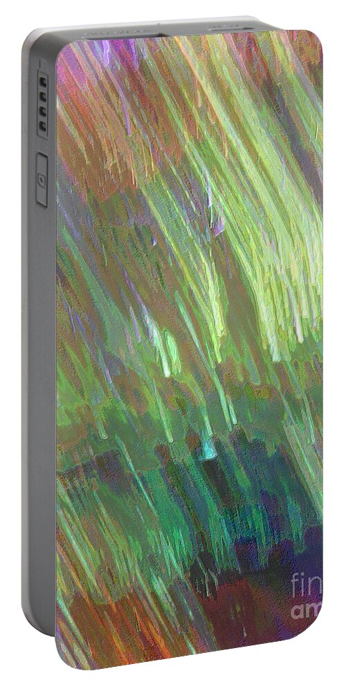 Celeritas Portable Battery Charger featuring the mixed media Celeritas 6 by Leigh Eldred