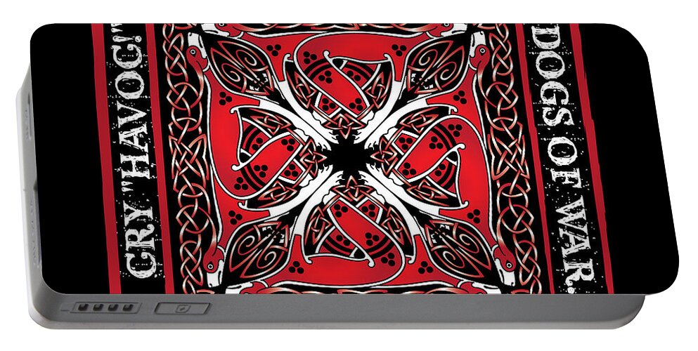 Celtic Art Portable Battery Charger featuring the digital art Celtic Dogs of War by Celtic Artist Angela Dawn MacKay