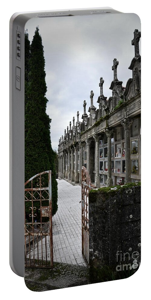 Cemetery Portable Battery Charger featuring the photograph Cemetery in a small village in Galicia by RicardMN Photography