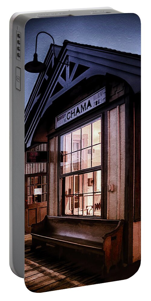 Chama Train Station Portable Battery Charger featuring the photograph Chama Train Station by Priscilla Burgers