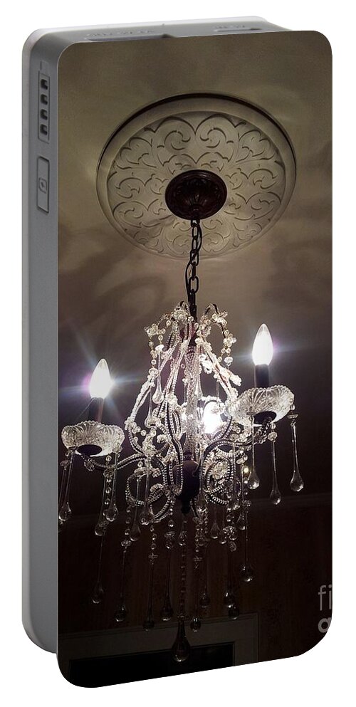 Chandelier Portable Battery Charger featuring the photograph Chandelier Shadows by Julie Brugh Riffey