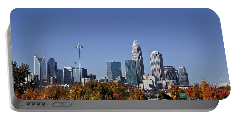 Skyline Portable Battery Charger featuring the photograph Charlotte North Carolina by Jill Lang