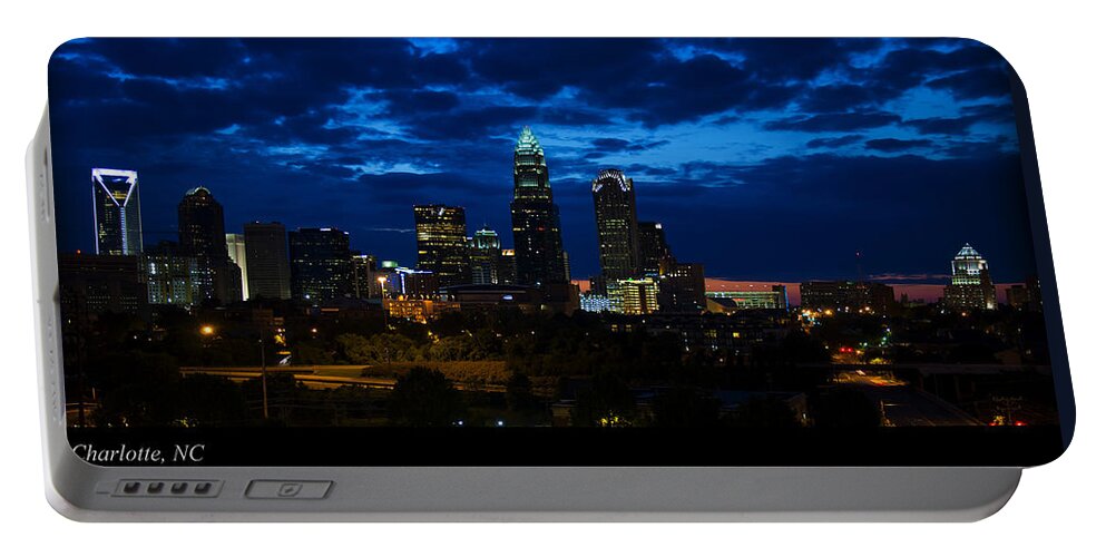 Charlotte Portable Battery Charger featuring the photograph Charlotte North Carolina panoramic image by Flees Photos