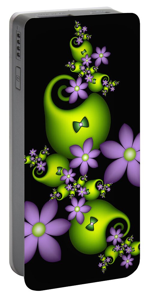 Fractal Portable Battery Charger featuring the digital art Cheerful by Gabiw Art