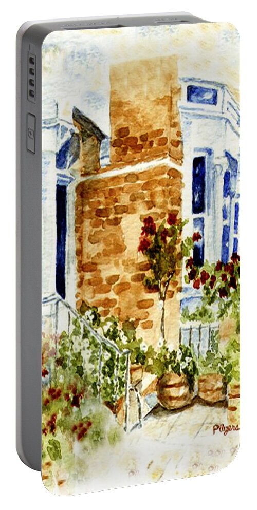 Watercolor Portable Battery Charger featuring the painting Chelsea Row by Paula Ayers