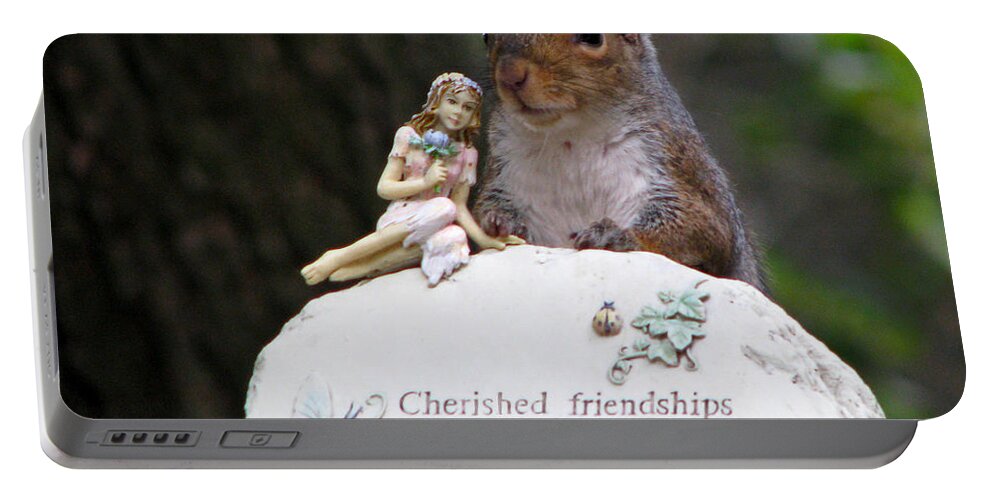 Squirrel Portable Battery Charger featuring the photograph Cherished Friendships by John Haldane