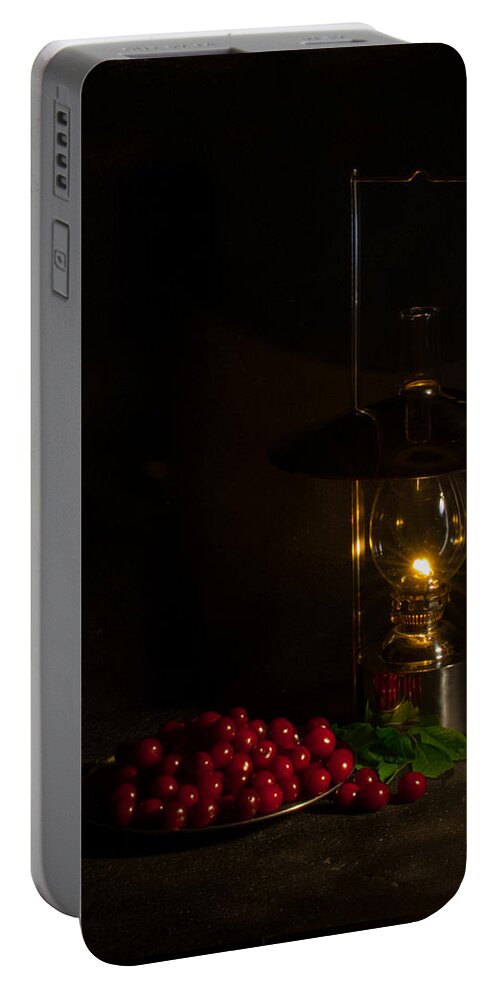 Cherries In The Night Portable Battery Charger featuring the photograph Cherries in the night by Torbjorn Swenelius