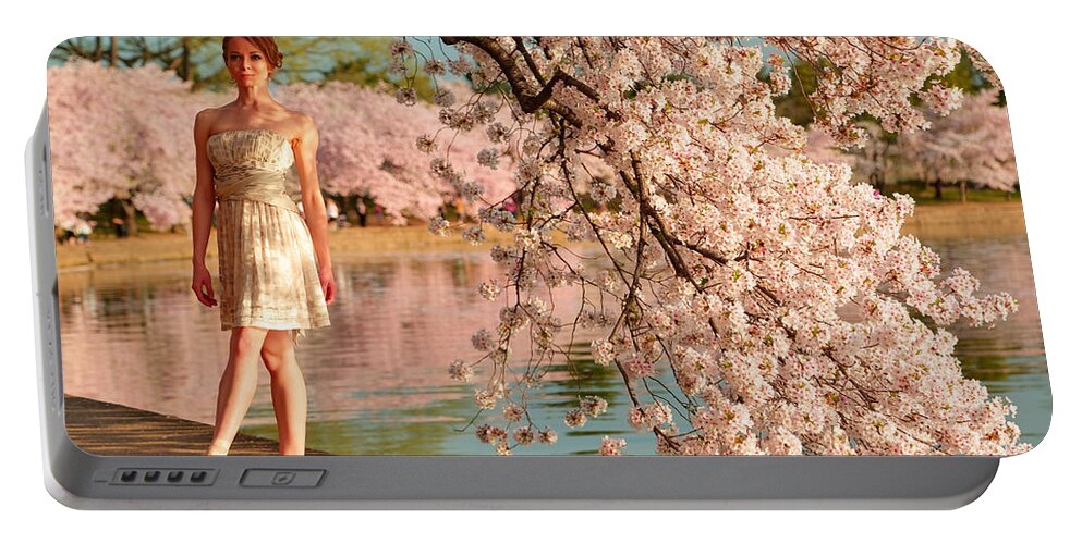 Architectural Portable Battery Charger featuring the photograph Cherry Blossoms 2013 - 080 by Metro DC Photography