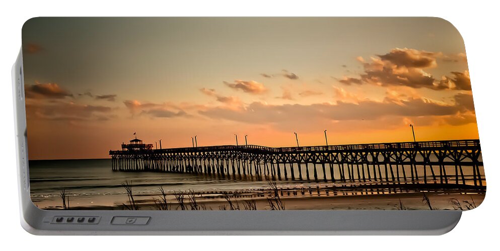 Cherry Grove Portable Battery Charger featuring the photograph Cherry Grove Pier Myrtle Beach SC by Trish Tritz