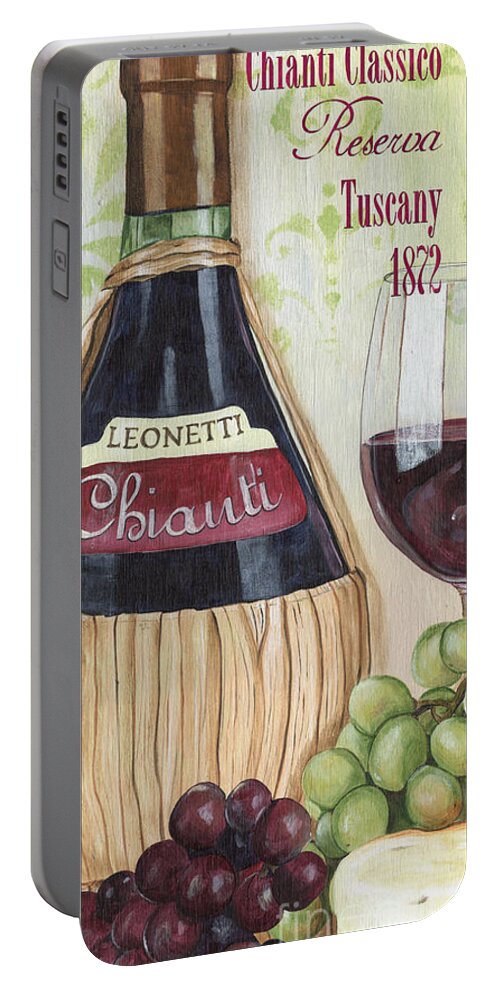 Wine Portable Battery Charger featuring the painting Chianti Classico by Debbie DeWitt